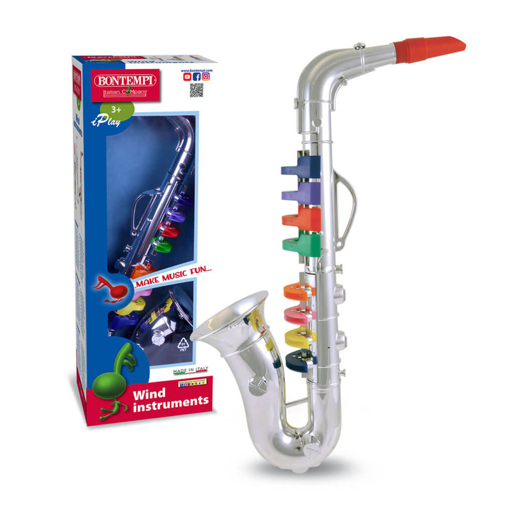 Bontempi Saxophone with 8 Coloured Keys/Notes