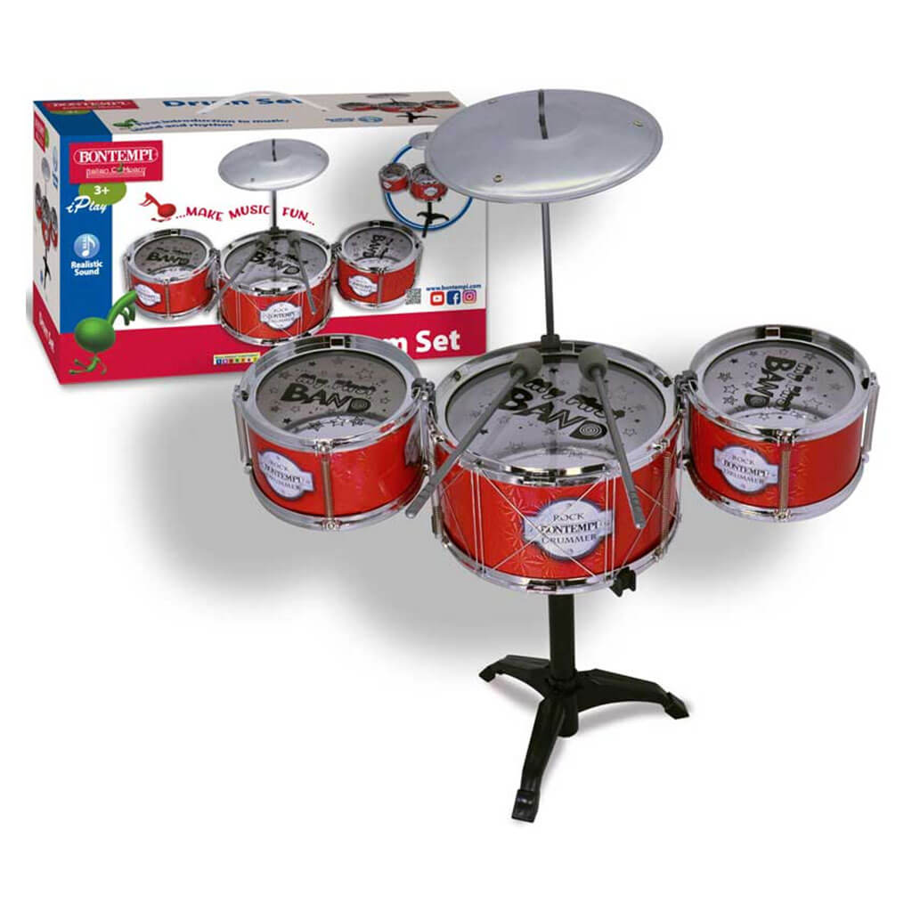 Bontempi Drum Set 4pc with Stool