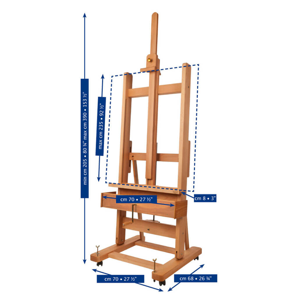 Mabef Studio Easel W/Crank For Elevate/Incline