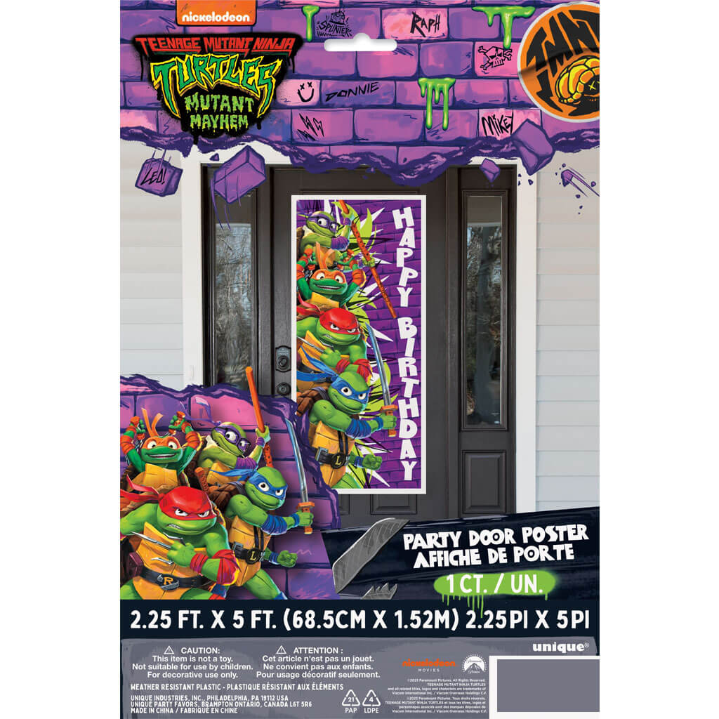 TMNT Mutant Mayhem Door Poster, 27in x 60in