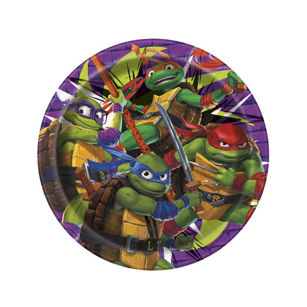 TMNT Mutant Mayhem Dessert Plate 8ct, 7in