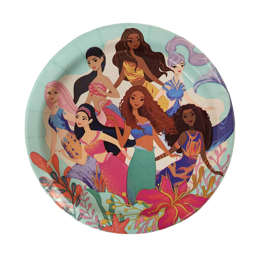 Little Mermaid Dessert Plate 8ct, 7in