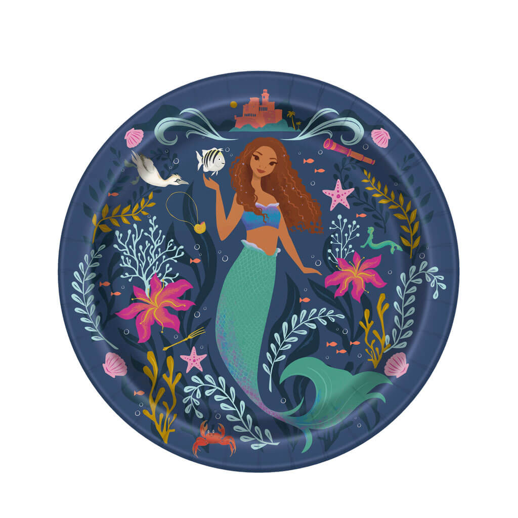 Little Mermaid Dinner Plate 8ct, 9in