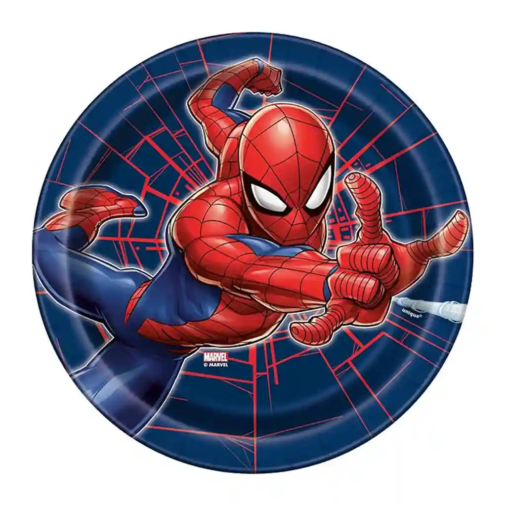 Spiderman Plates 7in, 8ct