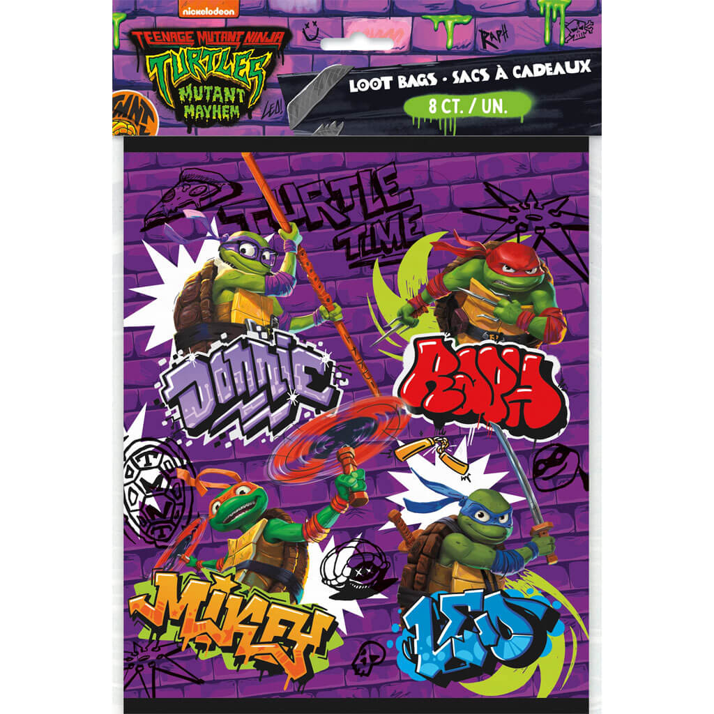 TMNT Mayhem Loot Favor Bags, 8ct