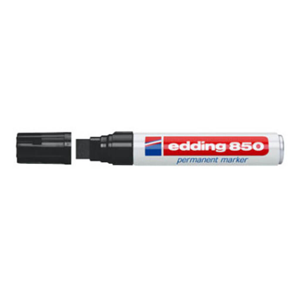 Edding Permanent Markers, 850 Jumbo Chisel Rectangular Black