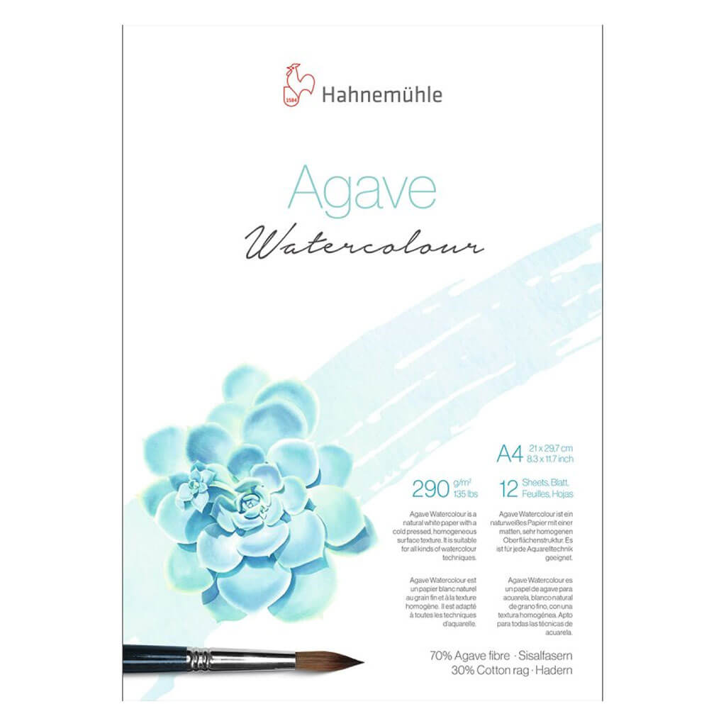 Hahnemuhle Agave Watercolor Natural Line 290gsm, A4, 12 Sheets