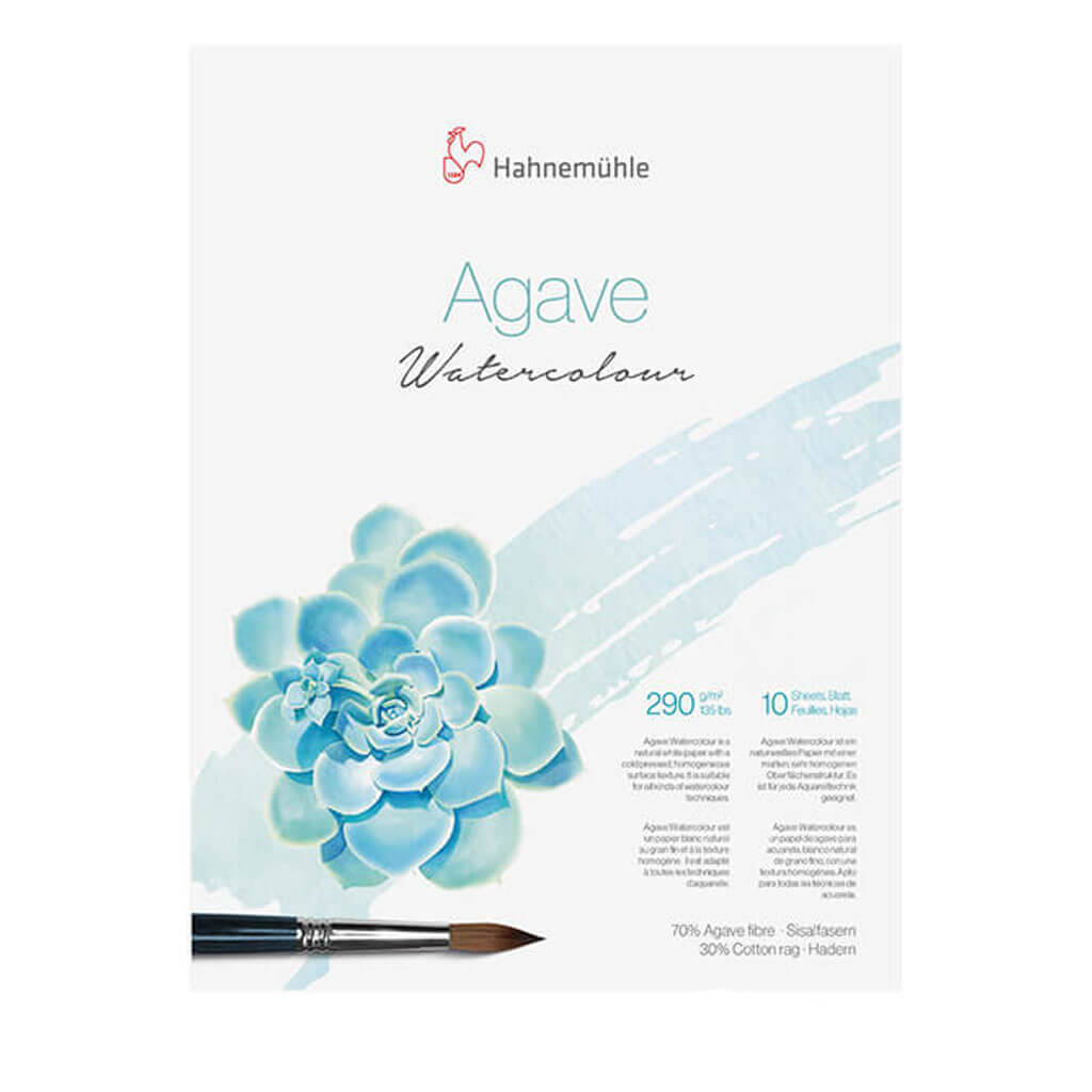 Hahnemuhle Agave Watercolor Natural Line 290gsm, 19.6in x 25.5in, 10 Sheets