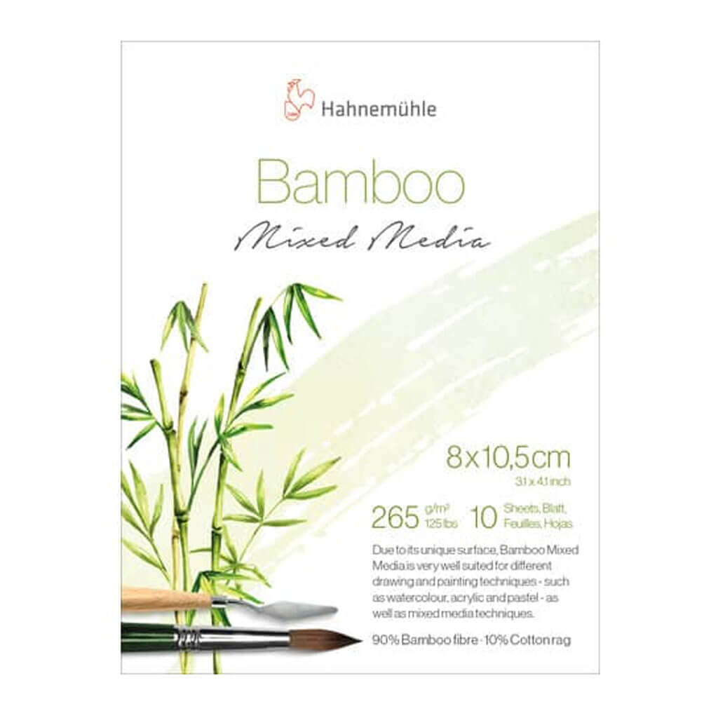 Hahnemuhle Bamboo Mixed Media Mini Pad 265gsm, 3.2in x 4.2in, 10 Sheets