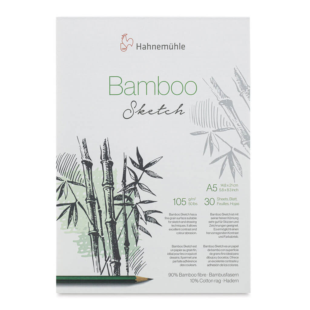 Hahnemuhle Bamboo Sketch Pad 105gsm 5.83in x 8.27in, DIN A5, 30 Sheets