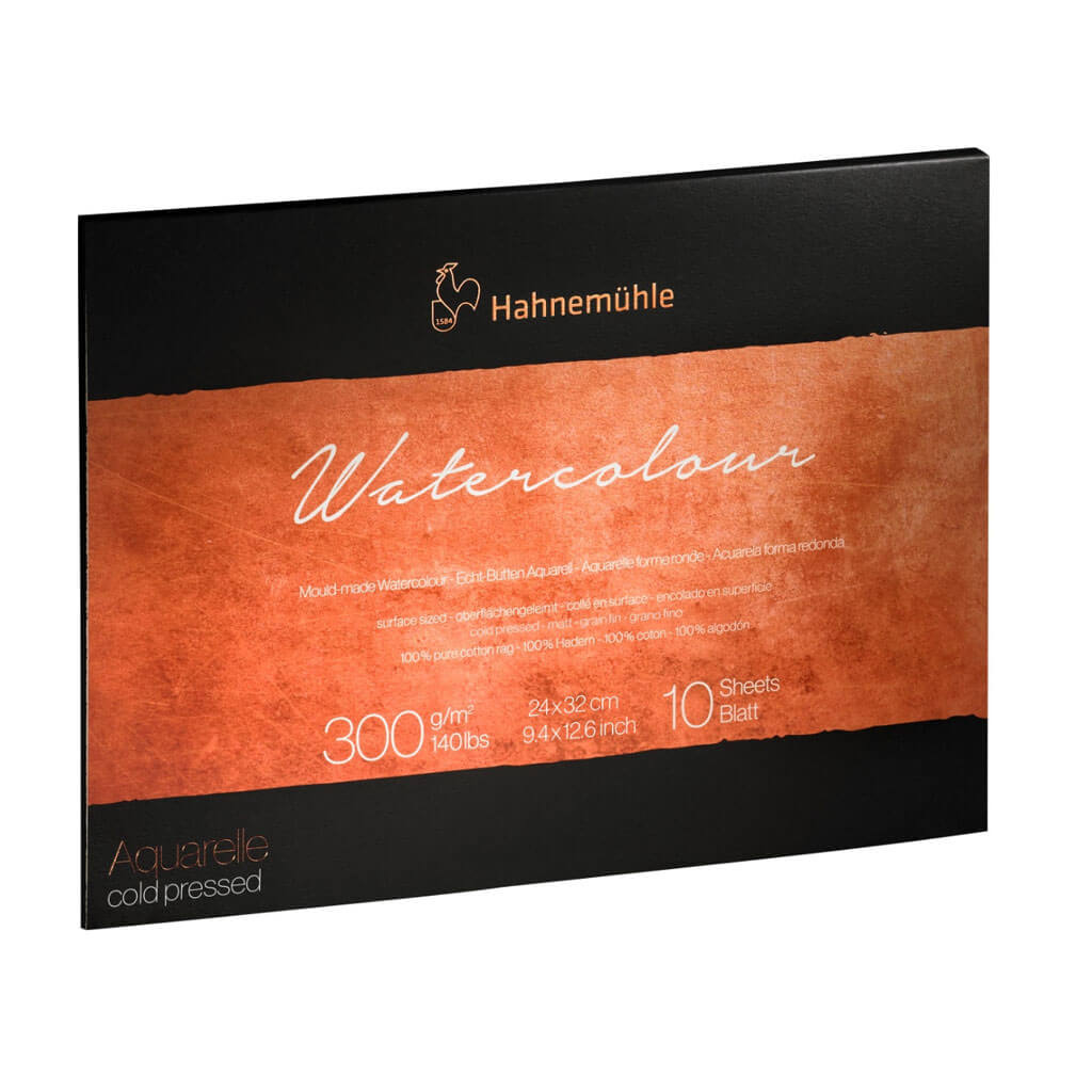 Hahnemuhle The Collection Watercolor 300gsm Cold Pressed, 24cm x 32cm, 10 Sheets