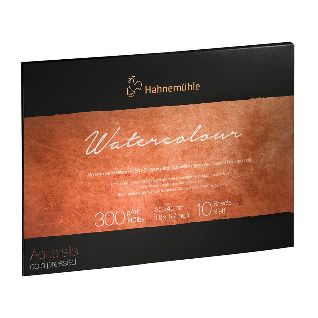 Hahnemuhle The Collection Watercolor 300gsm Cold Pressed, 30cm x 40cm, 10 Sheets