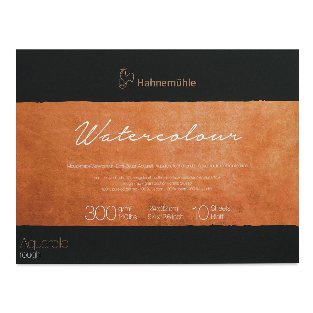 Hahnemuhle The Collection Watercolor 300gsm Rough, 24cm x 32cm, 10 Sheets