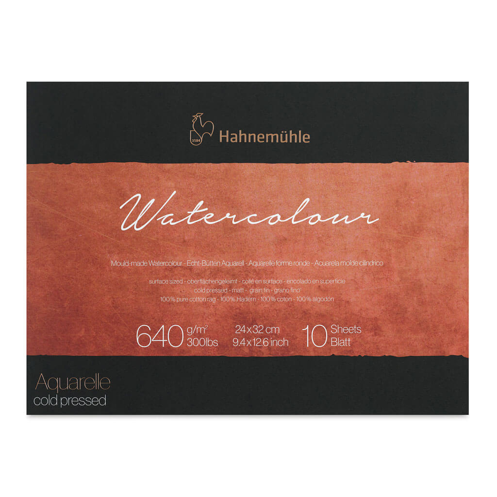 Hahnemuhle The Collection Watercolor 640gsm Cold Pressed, 24cm x 32cm, 10 Sheets