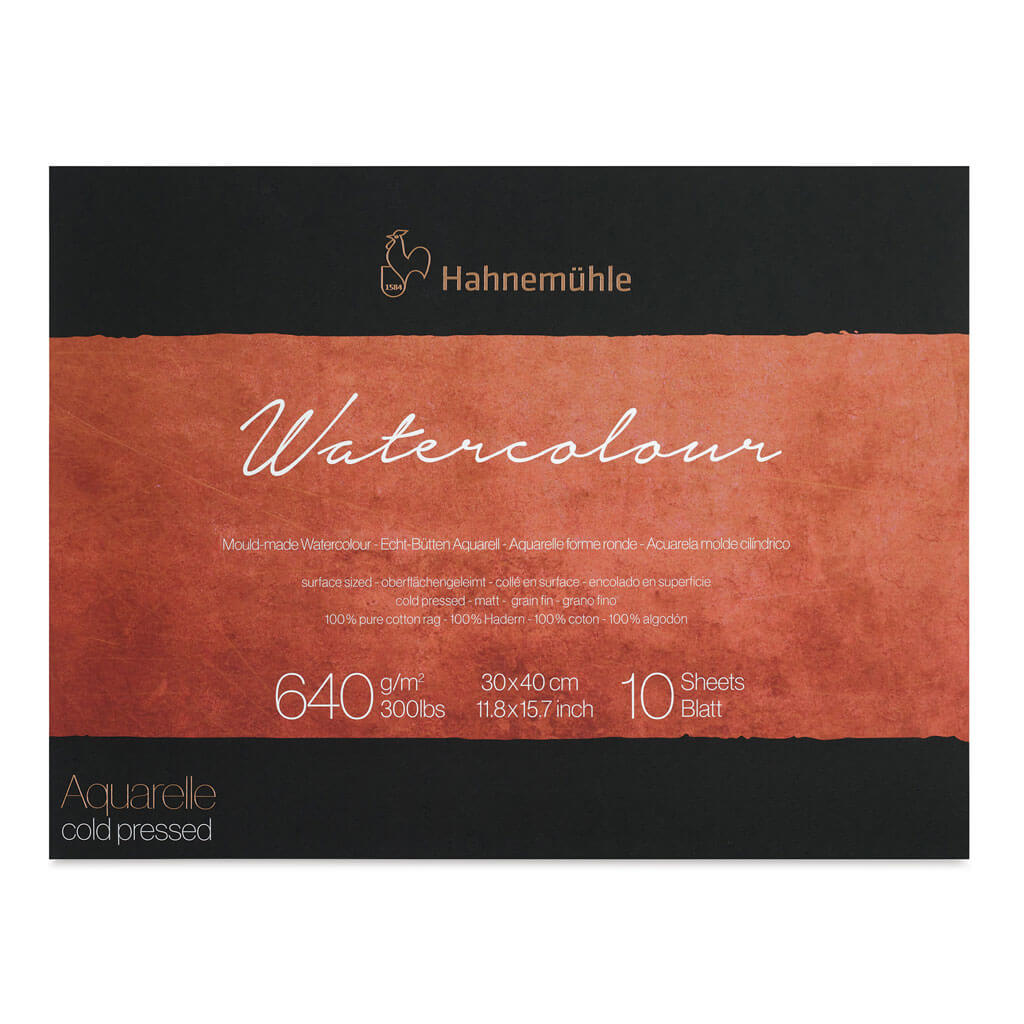 Hahnemuhle The Collection Watercolor 640gsm Cold Pressed, 30cm x 40cm, 10 Sheets