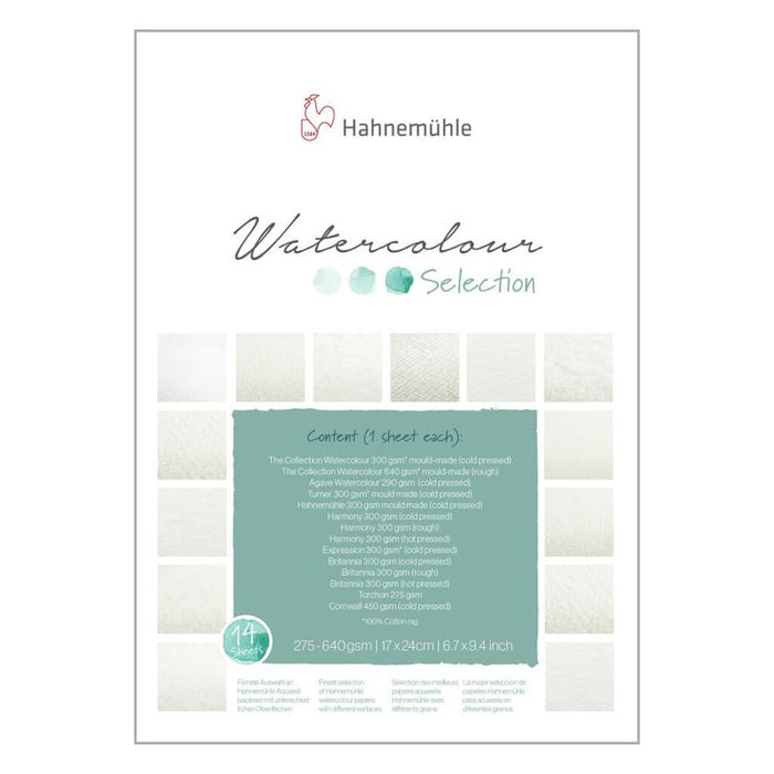 Hahnemuhle Aquarell Selection Pad 17cm x 24cm, 14 Sheets