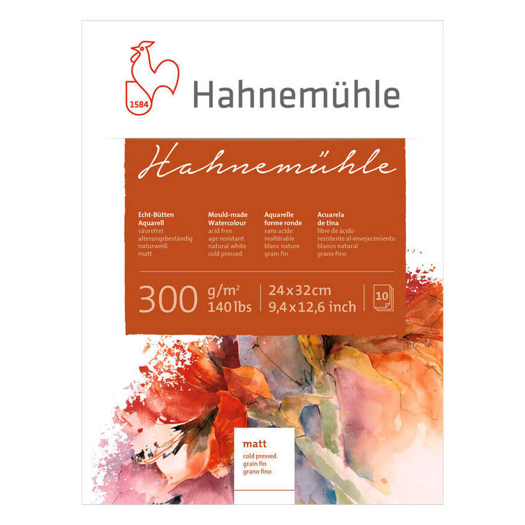 Watercolor Block "Hahnemuhle" Matt 300gsm, 24cm x 32cm, 10 Sheets