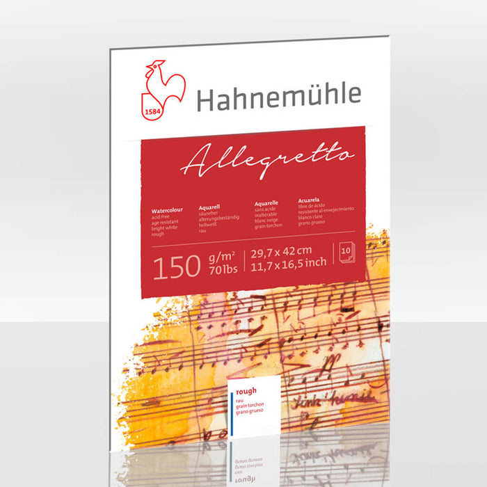 Hahnemuhle Watercolor Pad "Allegretto" Fine Rough 150gsm, DIN A3, 10 Sheets