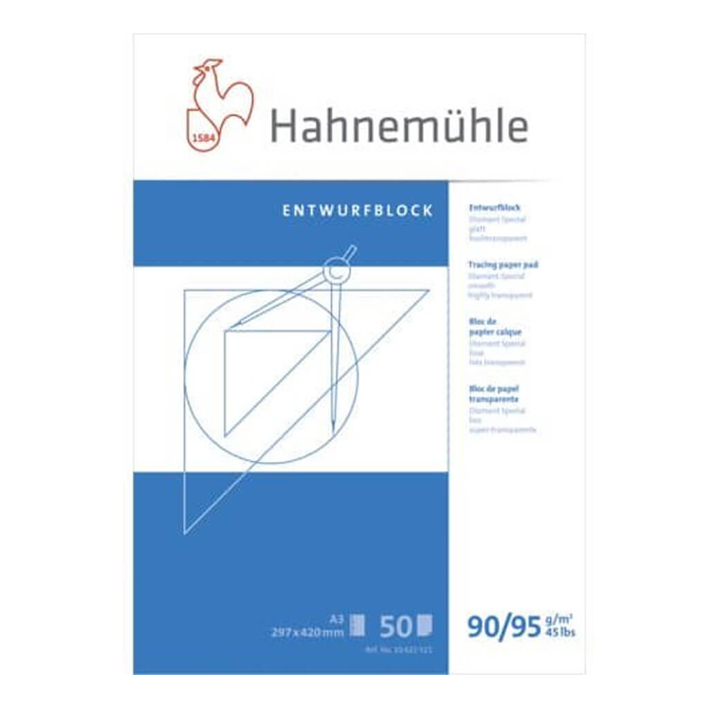 Hahnemuhle Tracing Paper Pad &quot;Diamant&quot; 90/95gsm A4 297x420mm, 50 Sheets