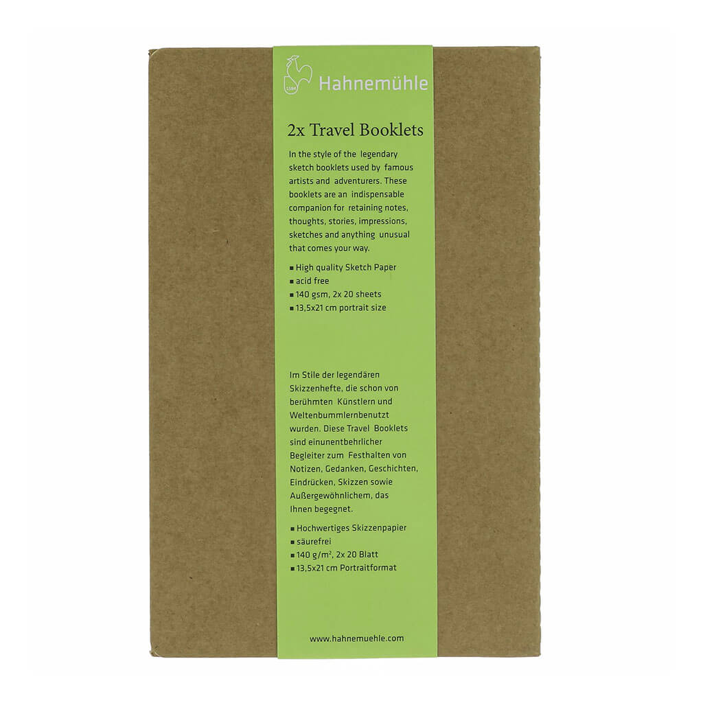 Travel Booklets 2pk 13.5cm x 21cm Portrait, 20 and 40 Sheets