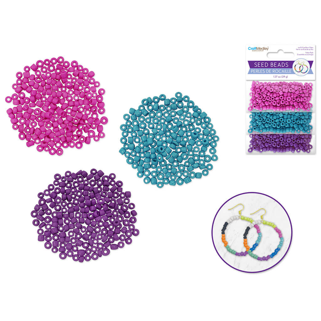 Glass Seed Beads: 6/0 Dyed 39gms Gloss Finish, Glam