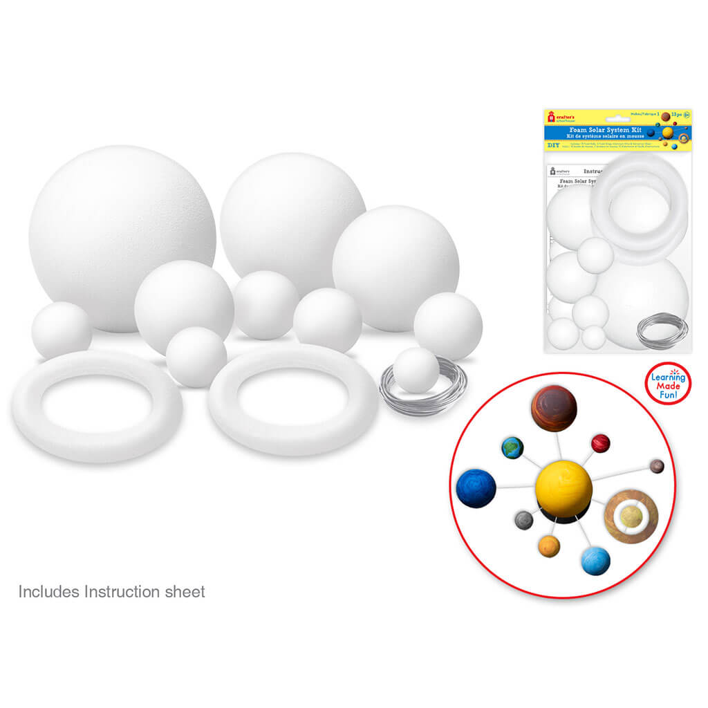 Crafter&#39;s Schoolhouse: Polyfoam DIY Solar System Kit 13pc