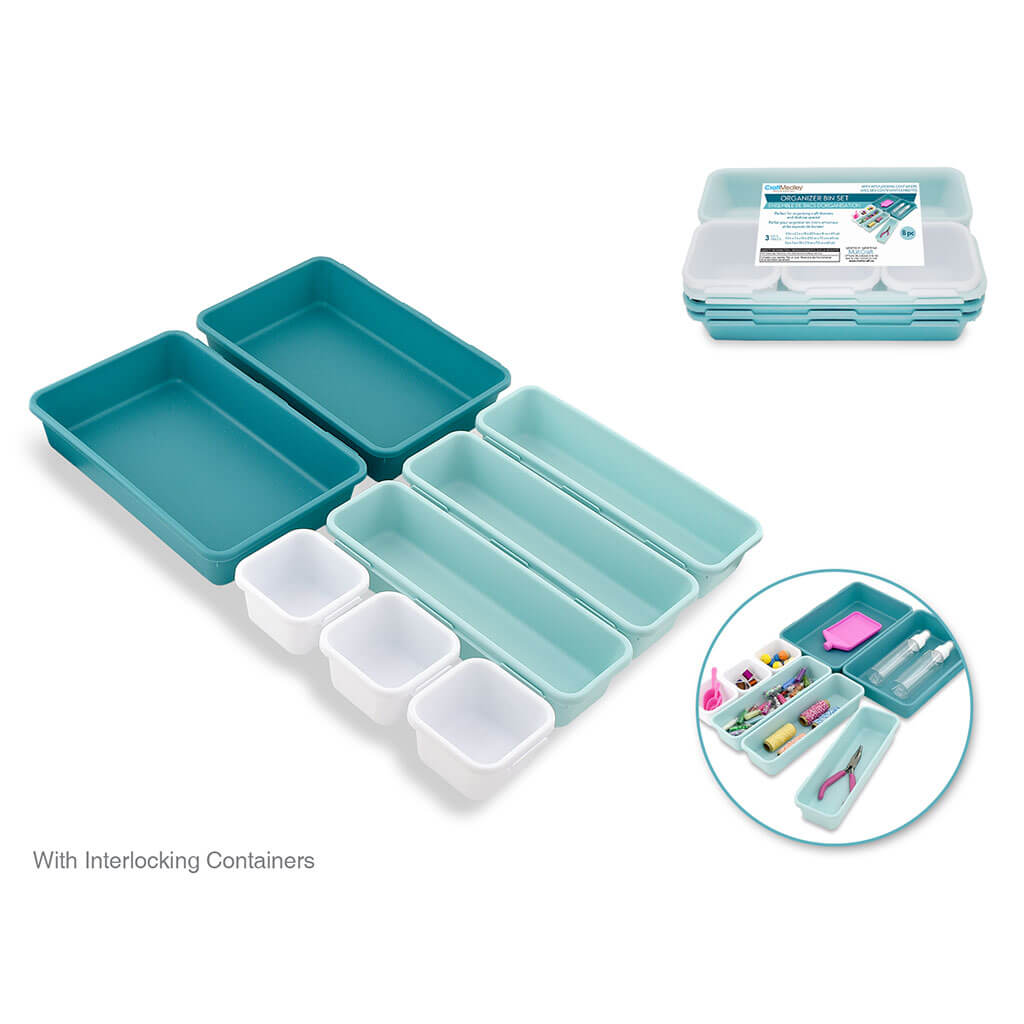 Craft Storage: Duraplast Organizer Set 8pc Asst 3 Sizes