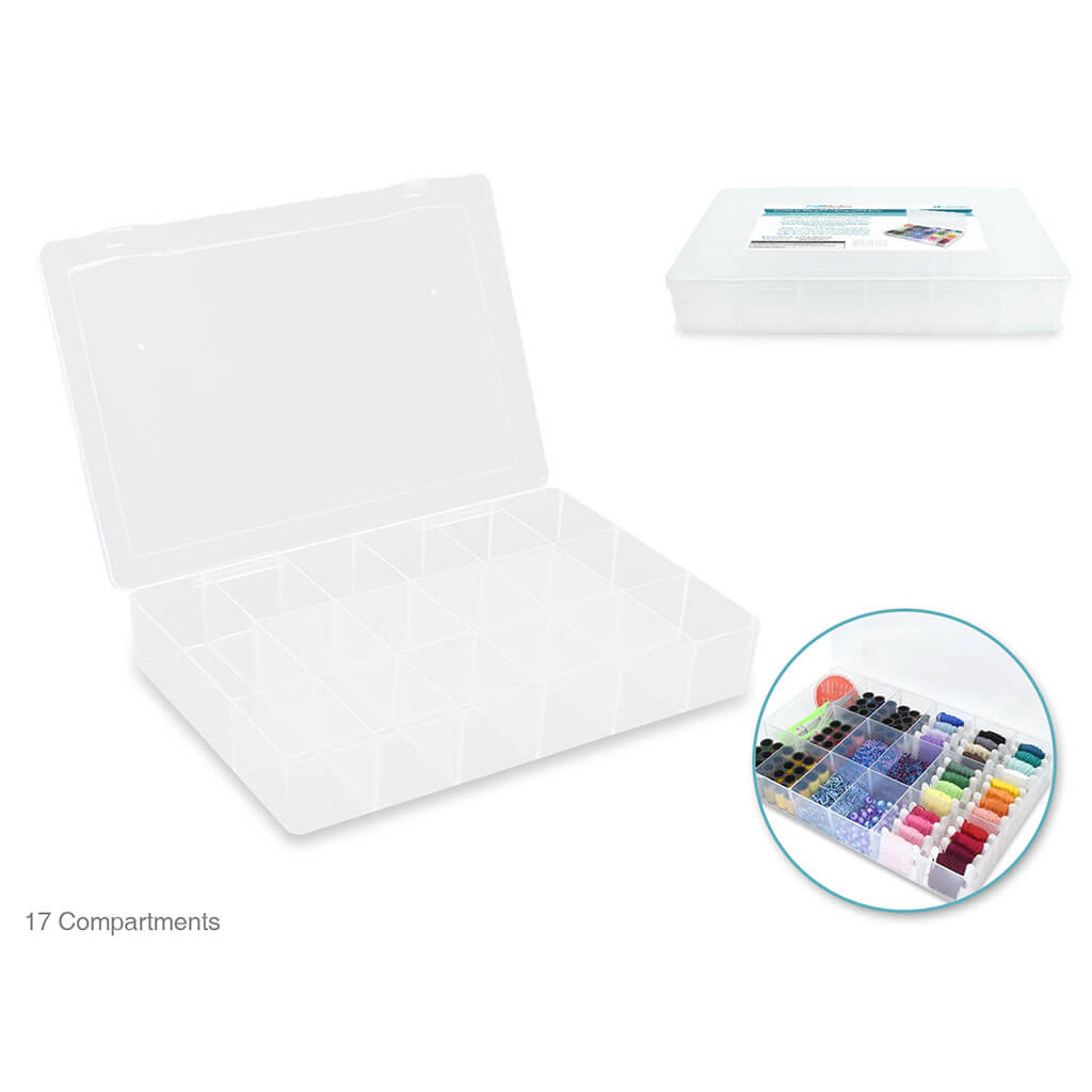 Craft Storage: 10.4in x 7in x 1.7in Floss &amp; Trinket Organizer Box 17-Comp