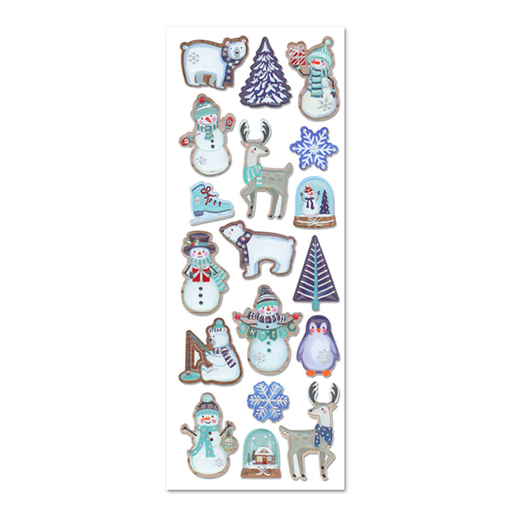 Holiday Stickers: 4.9in x 10in 3D Pop-Up Foil