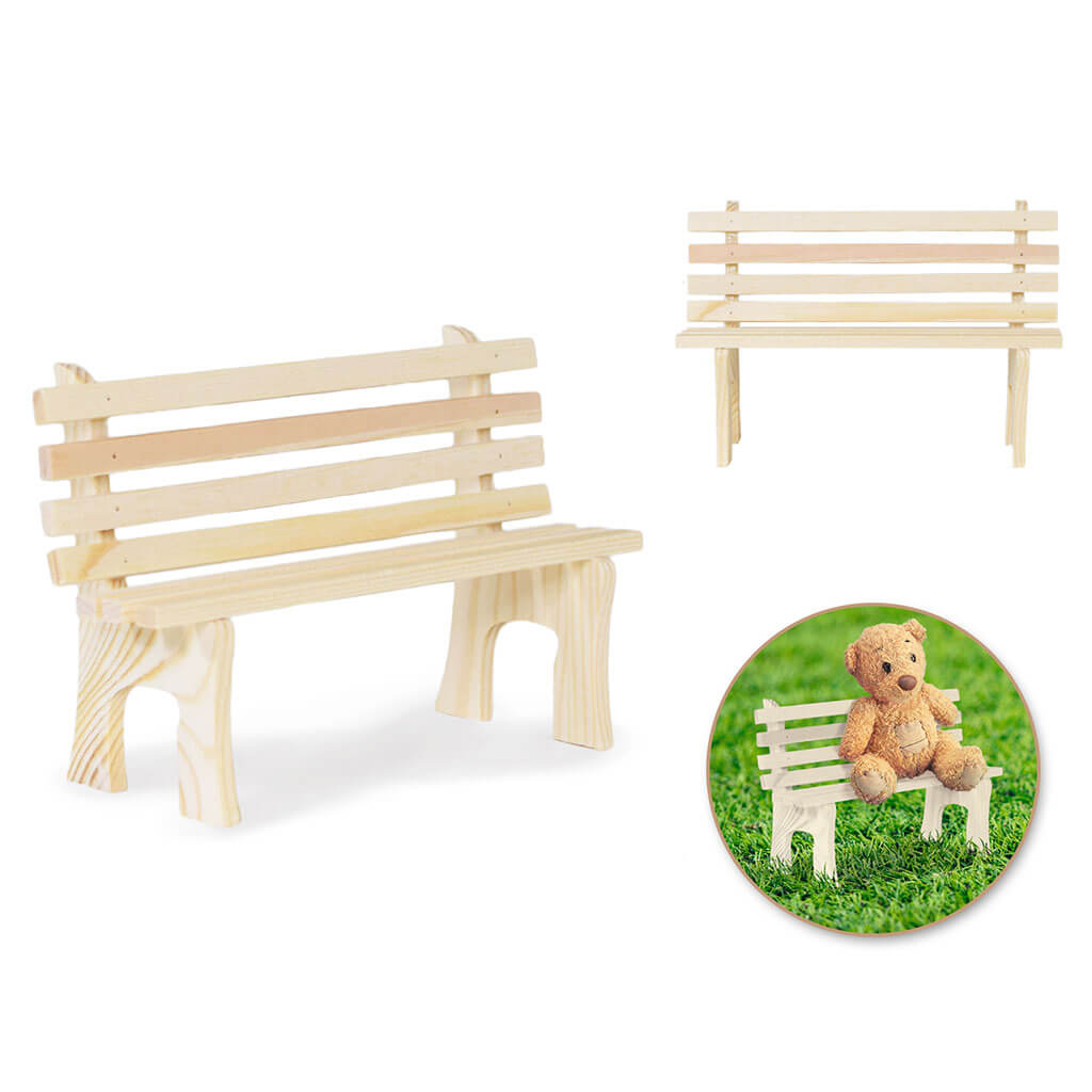 Wood Craft: 5.2cm x 13x 8.7cm DIY Mini Park Bench