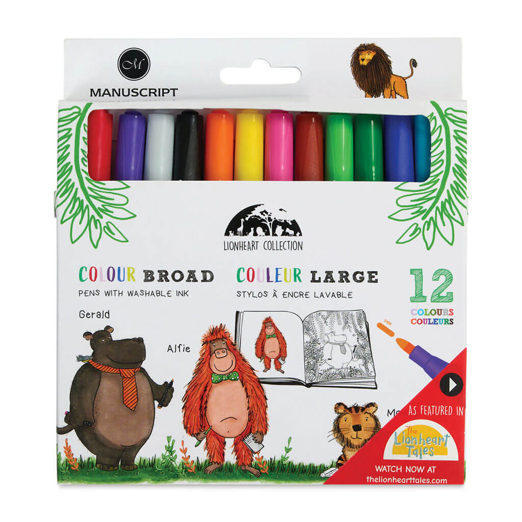 The Lionheart Tales Colour Markers Broad Tip, Set of 12