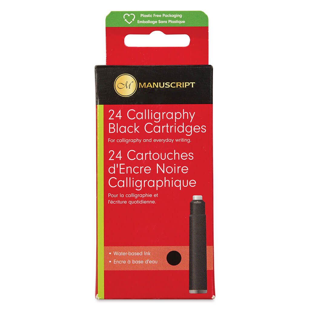 Fountain Pen Ink Cartridges Calligraphy Black, 24pk