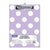 BAZIC Standard Size Carnival Polka Dot Paperboard Clipboard with Low Profile Clip