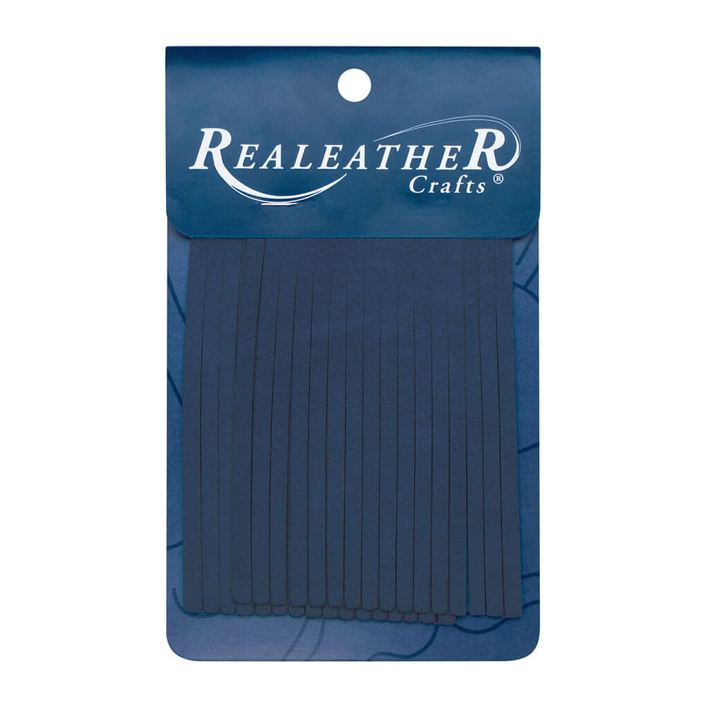 Realeather Crafts Deerskin Fringe 2in x 3in 2pkg, Cadet Blue