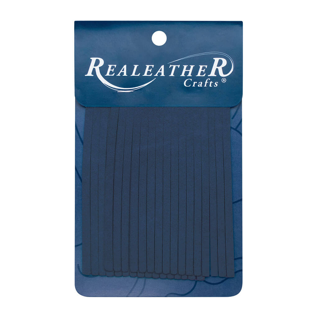 Realeather Crafts Deerskin Fringe 2in x 3in 2pkg, Cadet Blue