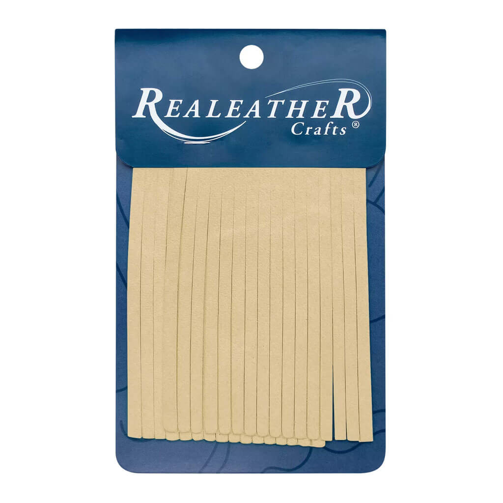 Realeather Crafts Deerskin Fringe 2in x 3in 2pkg,  Buckskin