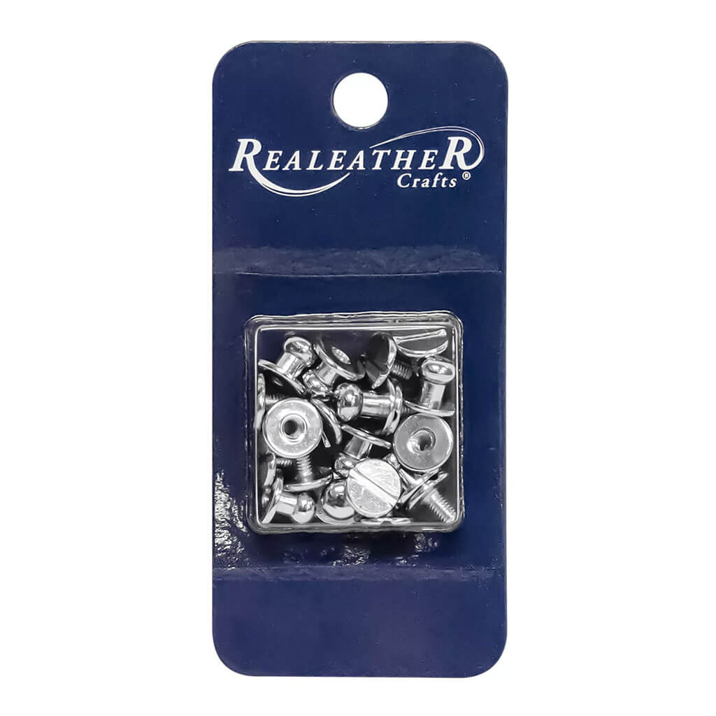 Realeather Crafts Button Stud &amp; Post 10pk Silver Plated