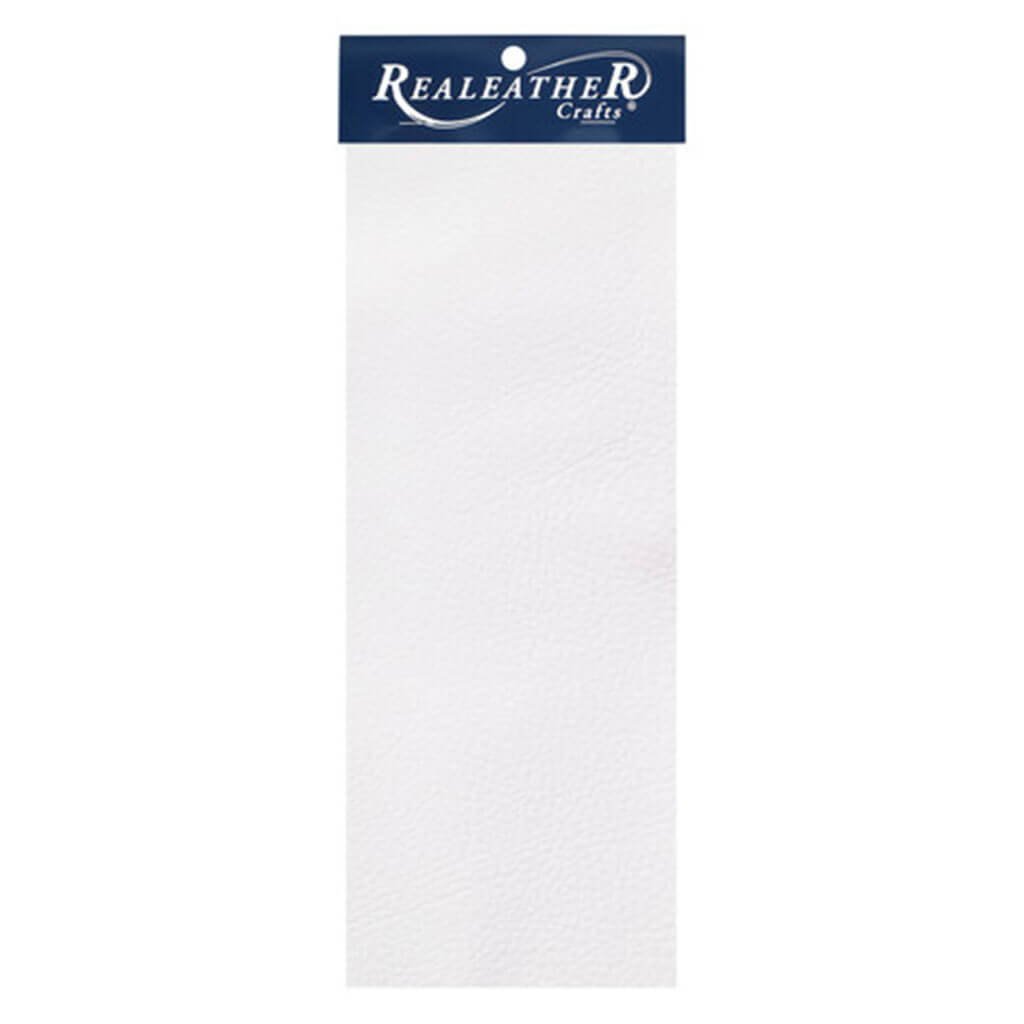 Realeather Crafts Premium Leather Trim 9in x 3in, White