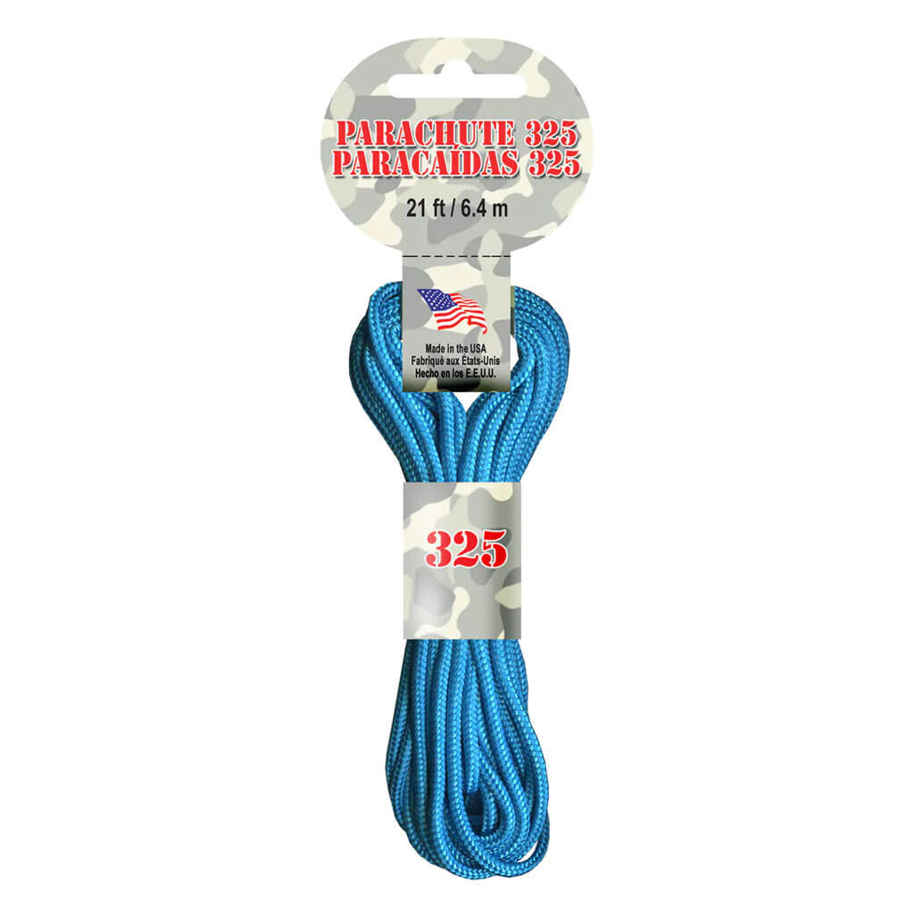 Pepperell Braiding Parachute Cord 3mm x 21ft, Turquoise