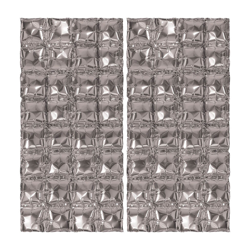 Foil Balloon Backdrops Silver, 3ft-6in x 23.5in