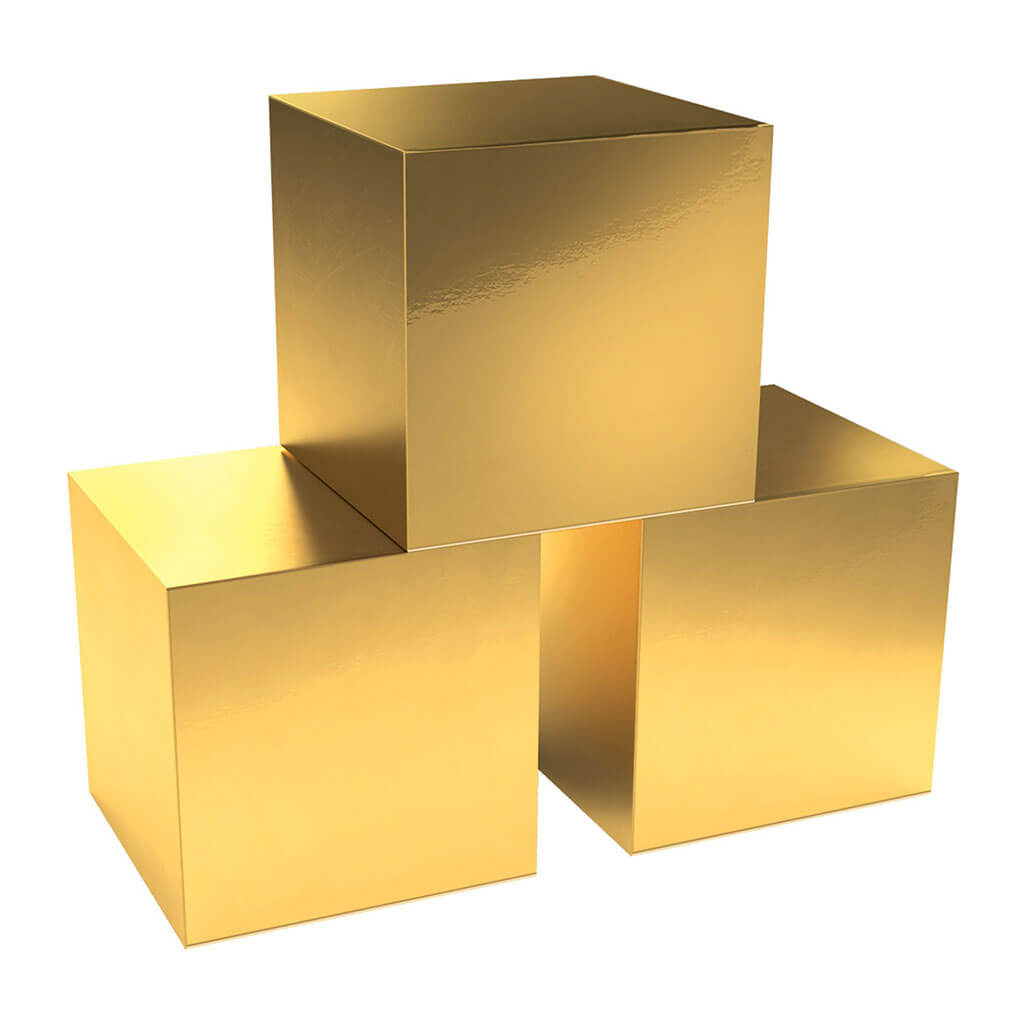 Foil Favor Boxes Gold, 3-1/4in x 3-1/4in