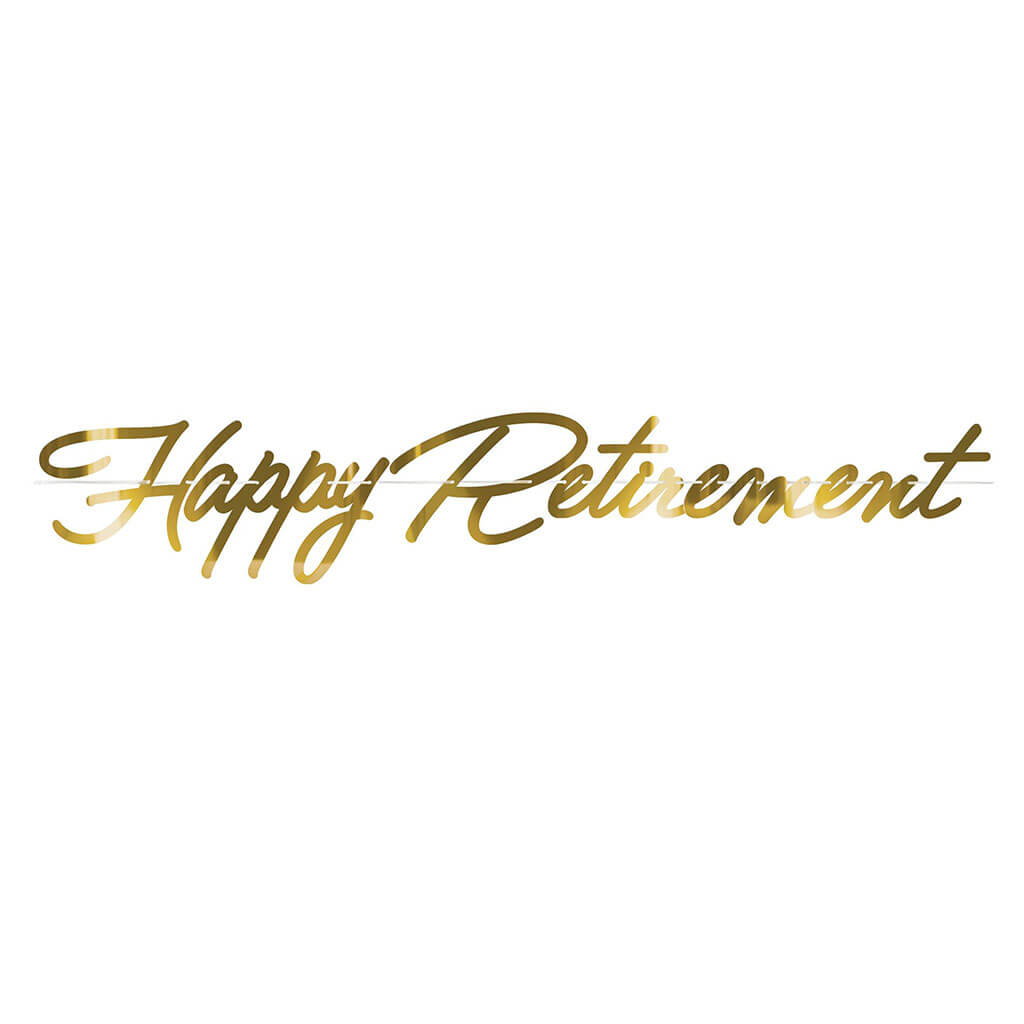 Foil Happy Retirement Streamer, 11in x 5ft-6in