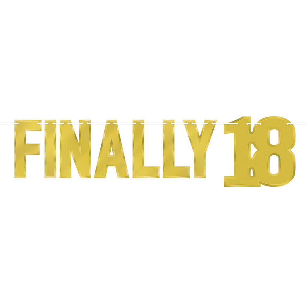 Foil Finally "18" Streamer Gold, 7.5in x 3ft