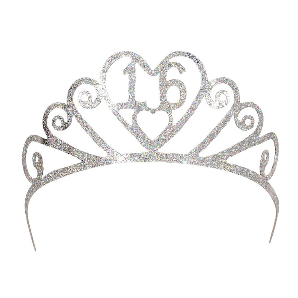 Glittered Metal &quot;16&quot; Tiara