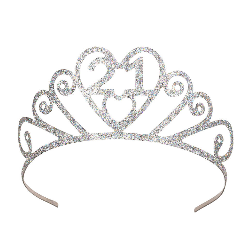 Glittered Metal &quot;21&quot; Tiara