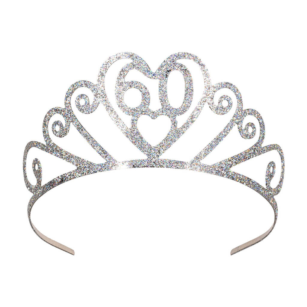 Glittered Metal "60" Tiara