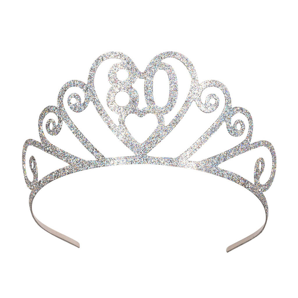 Glittered Metal "80" Tiara