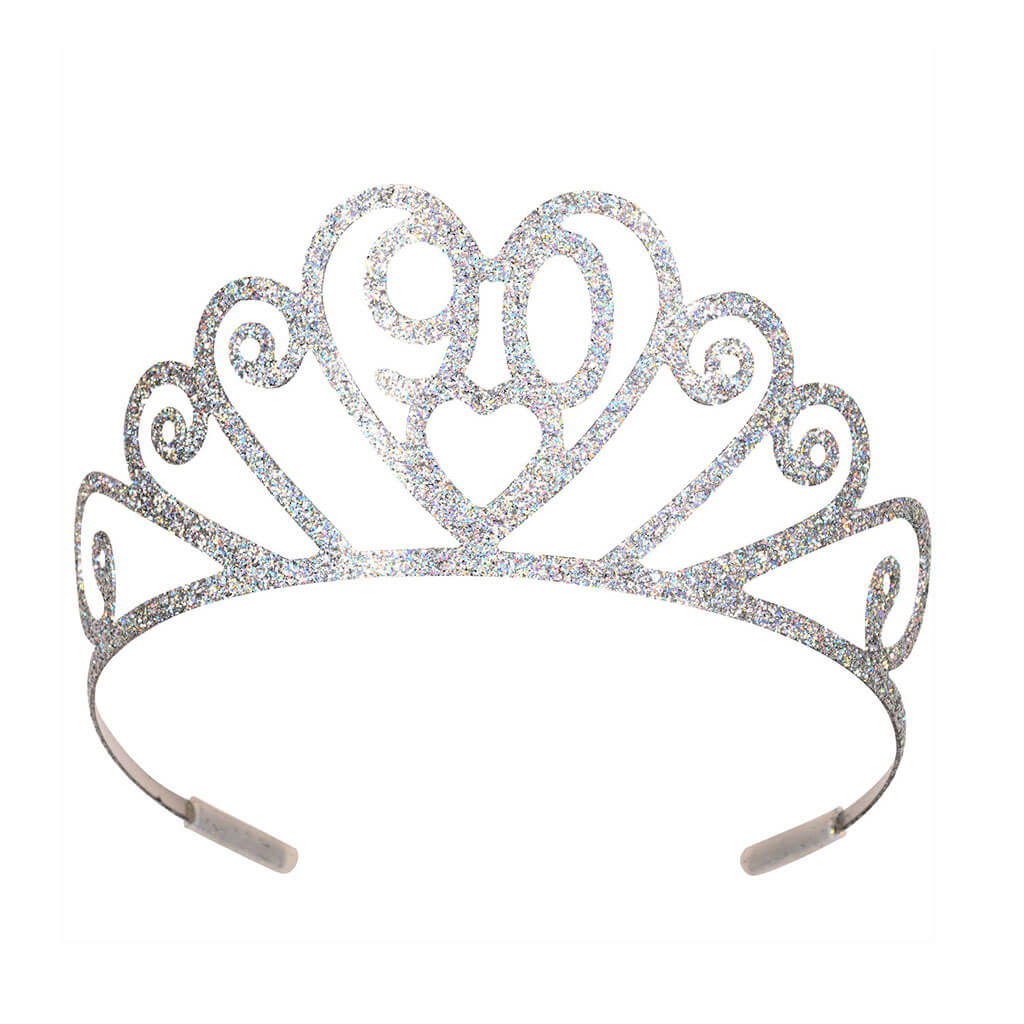 Glittered Metal "90" Tiara