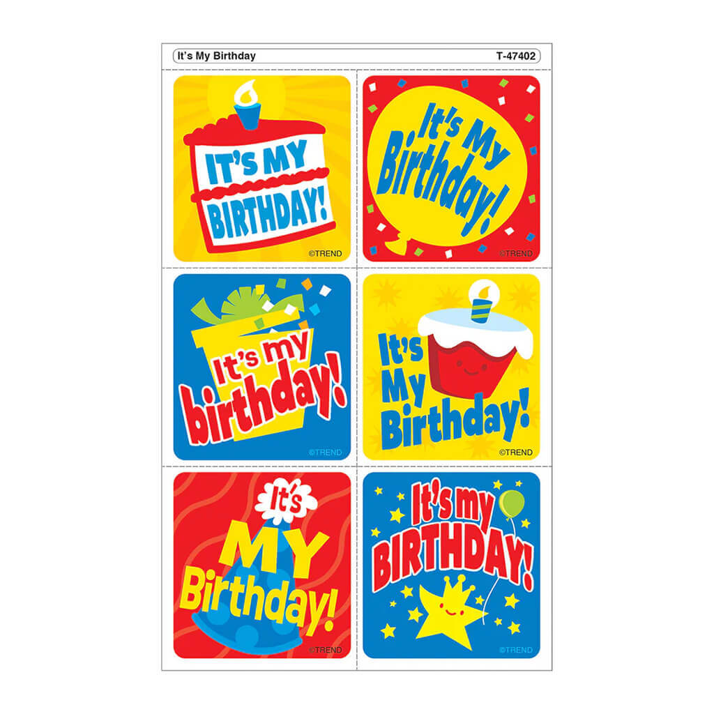 It&#39;s My Birthday Tear &amp; Share Stickers