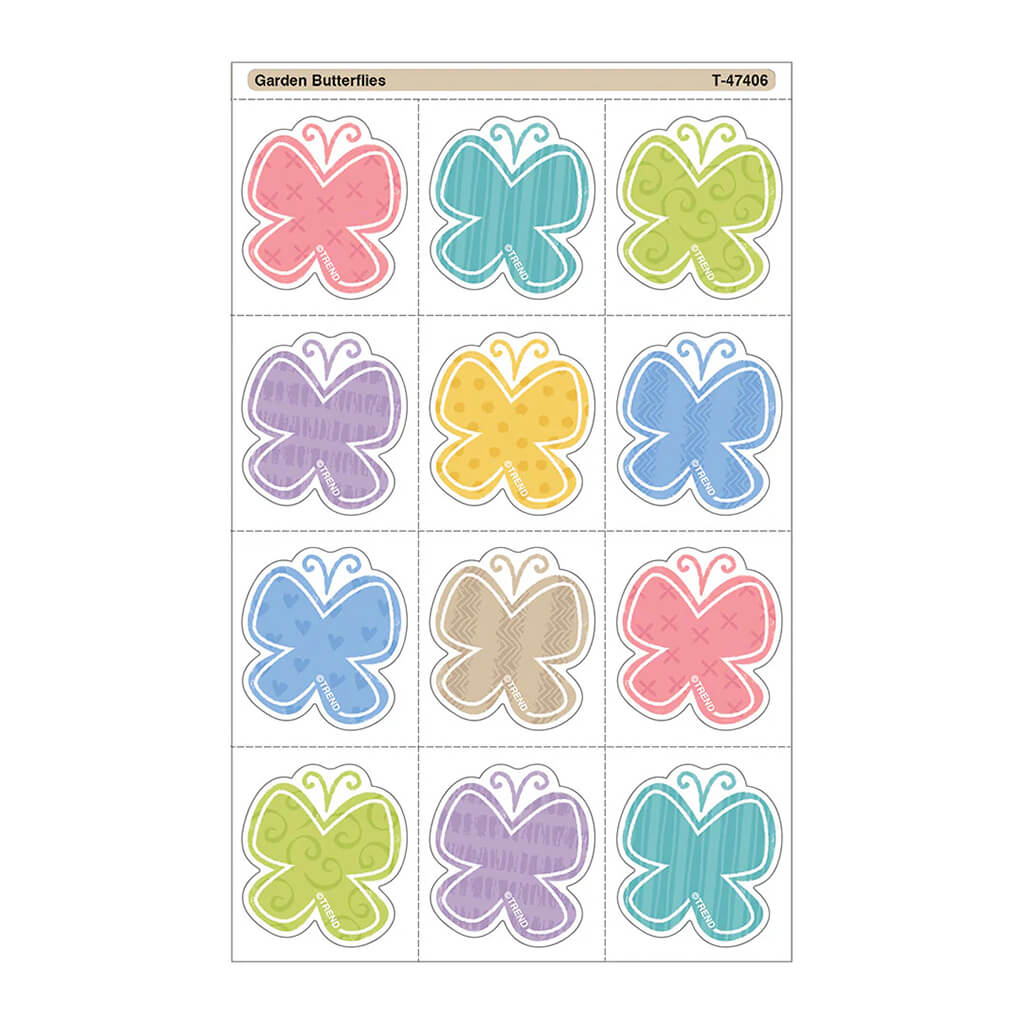 Garden Butterflies Tear &amp; Share Stickers